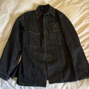 Uniqlo U lemaire black washed denim shirt jacket